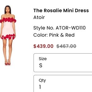 ATOIR Women's Red The Rosalie Mini Dress